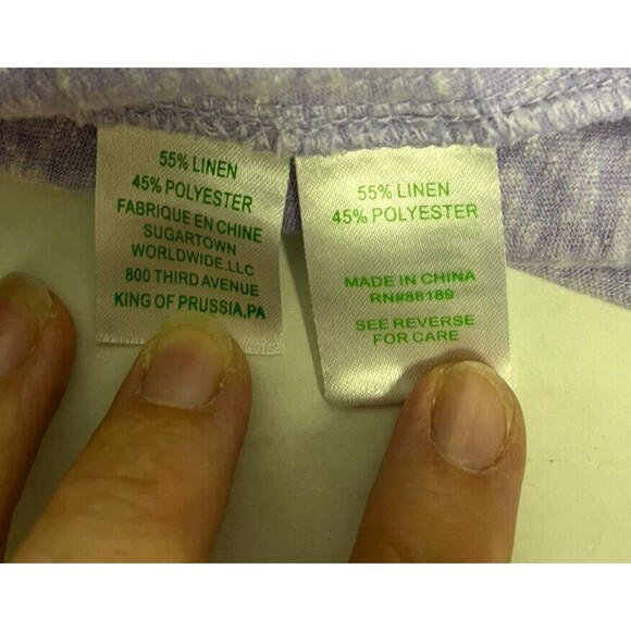 Lilly Pulitzer T Shirt Womens XXS - Comfy, soft Tabbed sleeves lavender Linen - Picture 6 of 9